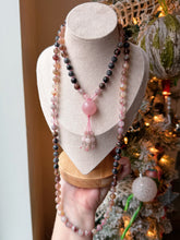 Load image into Gallery viewer, Wisdom Within - Rose Quartz Focal - 108 Mala Necklace - Diamond cut Rose Quartz tassel