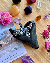 Load image into Gallery viewer, 80x65mm Megalodon Tooth - 925 Sterling Silver Detail