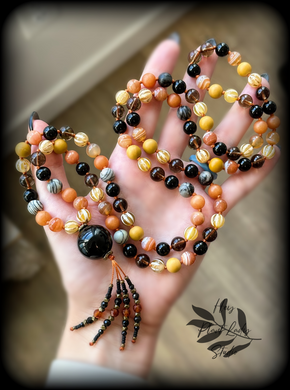 All Hallows Eve - 108 Mala Bead Necklace - Onyx Focal