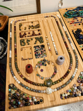 RESERVED - (2) - Opal Heart Focal & MOP focal - (2) 108 Mala Bead Necklaces