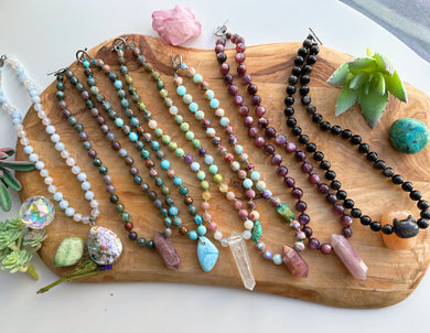 Reserved - (7) Gemstone Chokers 16-18”