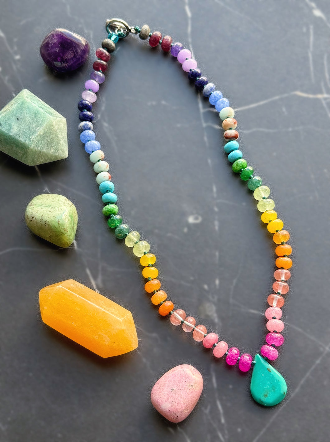 RESERVED - PRE ORDER Oneness - 16 inch *** Necklace NO PENDANT - 8mm Candy Jade + Gemstone Rondelle