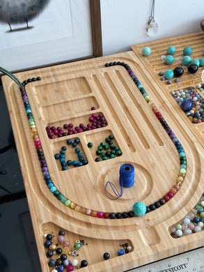 RESERVED Kaleidoscope - Amazonite + Rainbow Gemstone 108 Mala Necklace - Apatite + Amazonite Beaded Tassel (40