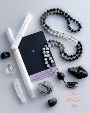 It’s Only a Phase - 108 Gemstone Mala Necklace - Onyx + Black Spinel