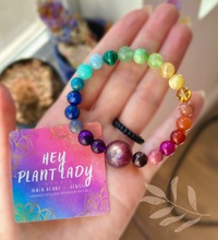 Load image into Gallery viewer, Gem Lepidolite Rainbow Stretch Mala Bracelet