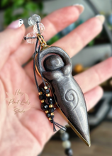 Load image into Gallery viewer, It’s Only a Phase - 24k Gold Overlay Silver Sheen Obsidian Goddess - 108 Gemstone Mala Necklace