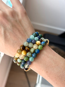 Wildflower Wishes - Gemstone Stretch Mala Bracelet