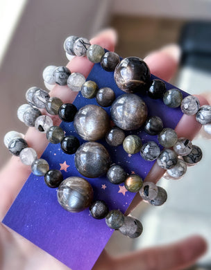 It’s Only a Phase - Black Moonstone Focal - 8mm Gemstone Mala Bracelet