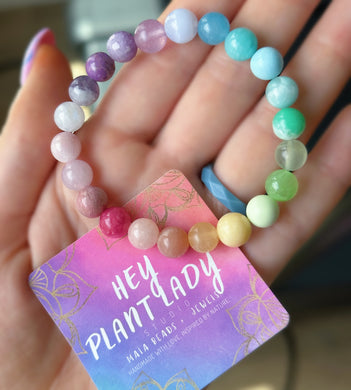 Pastel Rainbow Stretch Mala Bracelet