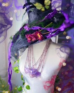 #4 - Peaceful Positive Energy - Gem Amethyst Heart + 108 Black Hematite Phantom Quartz