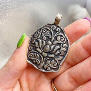 55mm Labradorite Buddha Pendant - 925 Sterling Silver