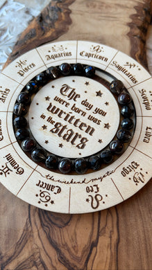 RESERVED - Black Tourmaline + Garnet + Smoky Quartz Bracelet