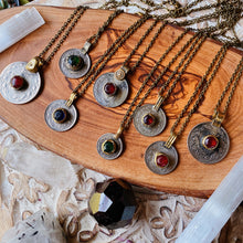 Load image into Gallery viewer, Kuchi Coin Charm Necklace + 18&quot; Brass Chain