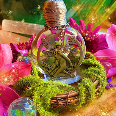 Vintage Fairy Potion Bottle - Crystal + Star Dangles