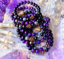 Load image into Gallery viewer, Grounded Mystic Bracelet - Purple Hematite + Purple Aura Quartz + Purple Tiger Eye