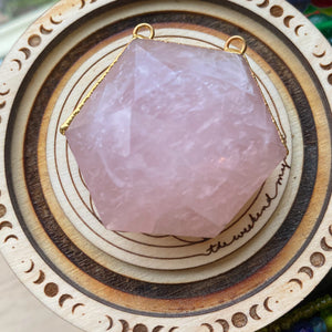 Reserved - 100 bead - Rose Quartz Hexagon - Mala Necklace -  Rose Quartz, Pink Opal
