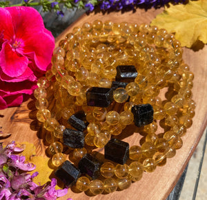 Reserved - Solar Plexus - Sweet Honey Cognac Tourmaline + Superior Golden Citrine