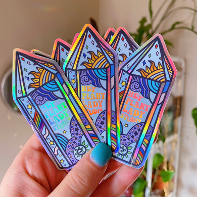 Holographic Happy Sticker