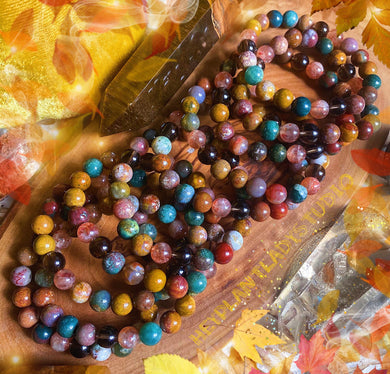 Earthsong Bracelet - Ocean Jasper + AAA Sunstone + Smoky Quartz
