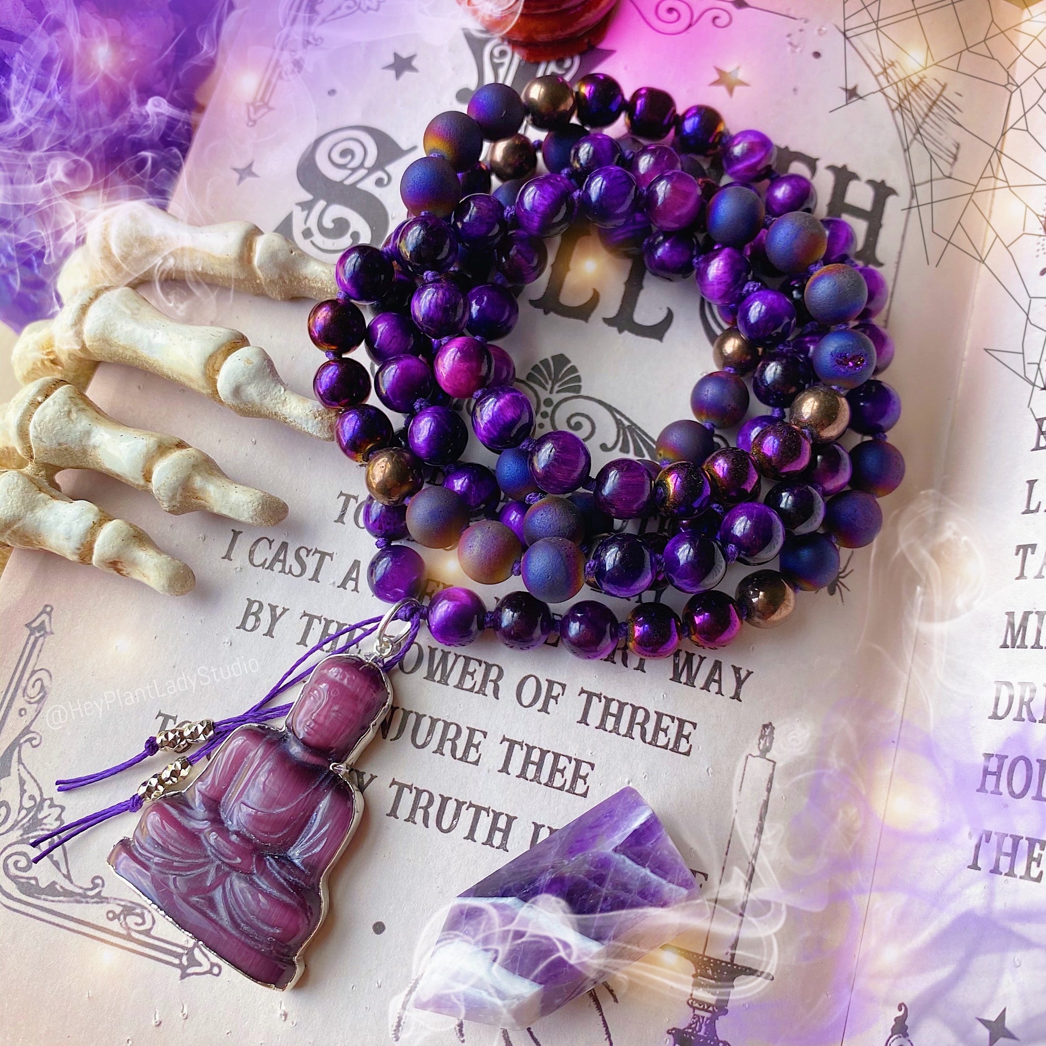 Purple discount mala beads