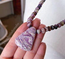 Load image into Gallery viewer, The Healer&#39;s Helper - 108 - Charoite + Lepidolite Mala Necklace