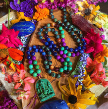 Load image into Gallery viewer, Good Karma - 108 AAA African Sodalite + Kambaba Jasper Mala Necklace