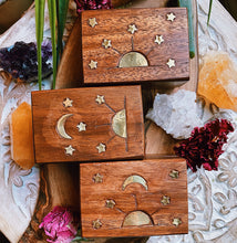 Load image into Gallery viewer, Starry Skies Wish Box - Brass + Wood