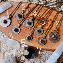 Load image into Gallery viewer, Kuchi Coin Charm Necklace + 18&quot; Brass Chain