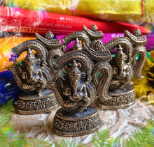 Load image into Gallery viewer, Mini Ganesha + Om Metal Statue - Remover of Obstacles