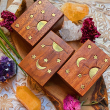 Load image into Gallery viewer, Starry Skies Wish Box - Brass + Wood