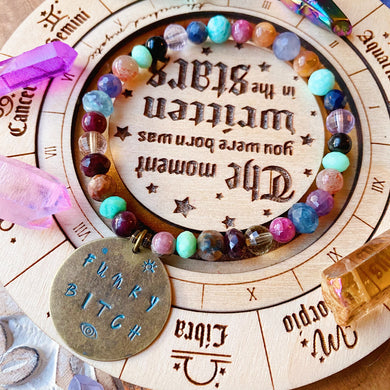 Funky Rainbow Gemstone Bracelet - one of a kind