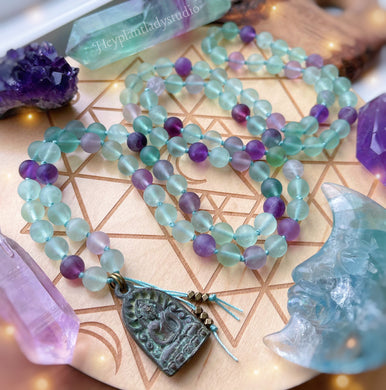 Optimist - 108 - Matte Rainbow Fluorite + Thai Buddha Mala
