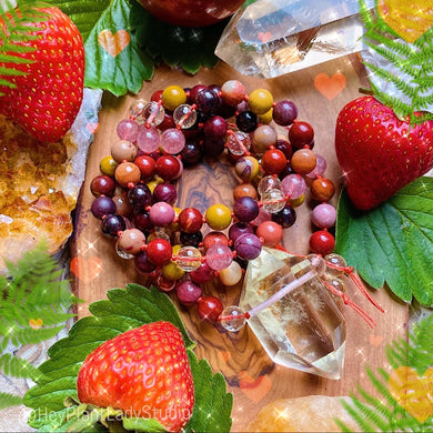 Radiant Inner Light - Strawberry Quartz + Australian Mookaite + Natural Citrine