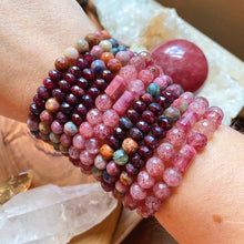 Load image into Gallery viewer, Sacral Chakra - Brazilian Garnet + Multicolor Tourmaline Bracelet
