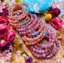 Load image into Gallery viewer, Sunshine Spirit - AAA Fiery Sunstone + Raw Teal Apatite Bracelet