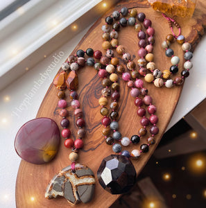 Sacred Bear - 108 - Septarian Nodule Zuni Bear, Utah Wonderstone, Australian Mookaite and Zebra Jasper, Pietersite, Picasso Marble, Rainbow Touramline, and Mars Jasper