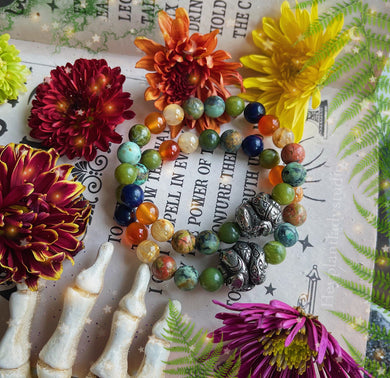 The Basilisk  - Stretch Gemstone Mala Bracelet
