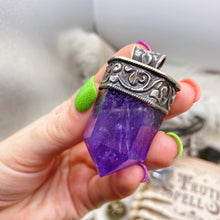 Load image into Gallery viewer, 55mm Labradorite + Amethyst 925 Sterling Pendant