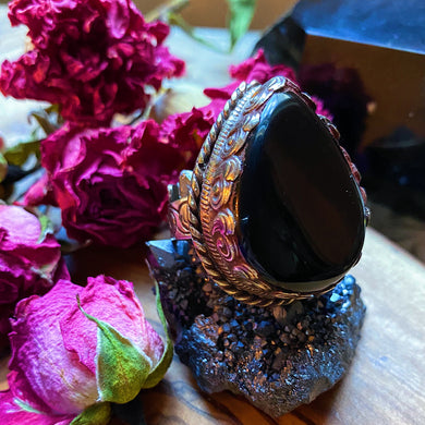 Black Onyx Ring - Adjustable