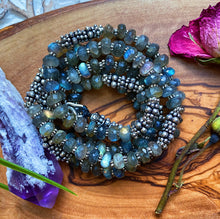 Load image into Gallery viewer, 32&quot; Flashy Labradorite Rondelle Bead Layering Chain