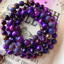 Load image into Gallery viewer, Grounded Mystic - 108 Mala Necklace - Purple Hematite + Purple Tigers Eye + Purple Druzy Agate