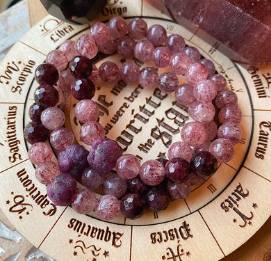 Radiate Love Bracelet - Strawberry Quartz + Ruby + Garnet