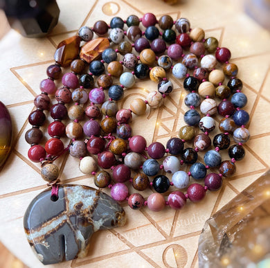 Sacred Bear - 108 - Septarian Nodule Zuni Bear, Utah Wonderstone, Australian Mookaite and Zebra Jasper, Pietersite, Picasso Marble, Rainbow Touramline, and Mars Jasper