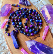 Load image into Gallery viewer, Andromeda- Mid Mala - AA Kyanite + Tigers Eye + Aura Quartz