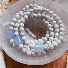 Load image into Gallery viewer, Cool and Calm Bracelet - AAA Natural Blue Chalcedony + Polished Howlite