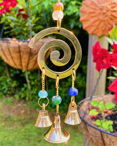 Consciousness of Nature - Spiral Brass Windchime 9"
