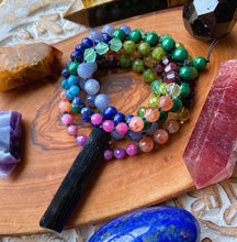 Load image into Gallery viewer, Gem Collector - Luxe Rainbow Gemstone Mala + Black Tourmaline