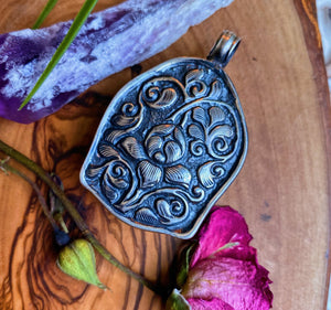 55mm Blue Flash Labradorite Buddha Pendant - 925 Sterling Silver
