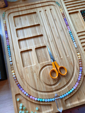 Reserved - Clear Quartz + Pastel Rainbow Mala