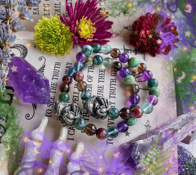 The Witch's Toad  - Stretch Gemstone Mala Bracelet